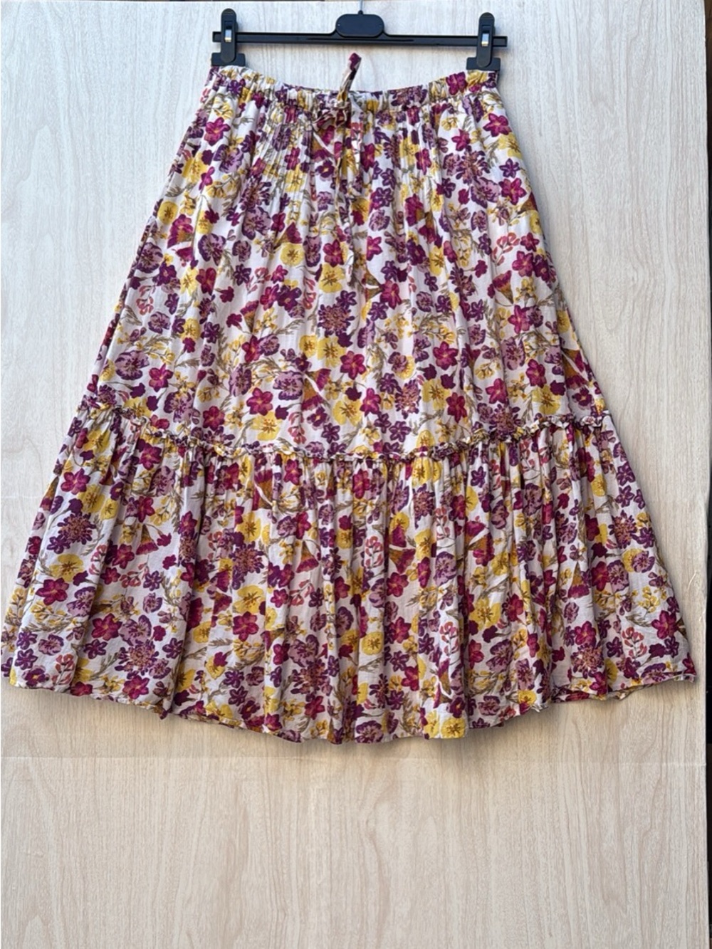 J. Crew Floral Tiered Maxi Skirt - Pink & Yellow